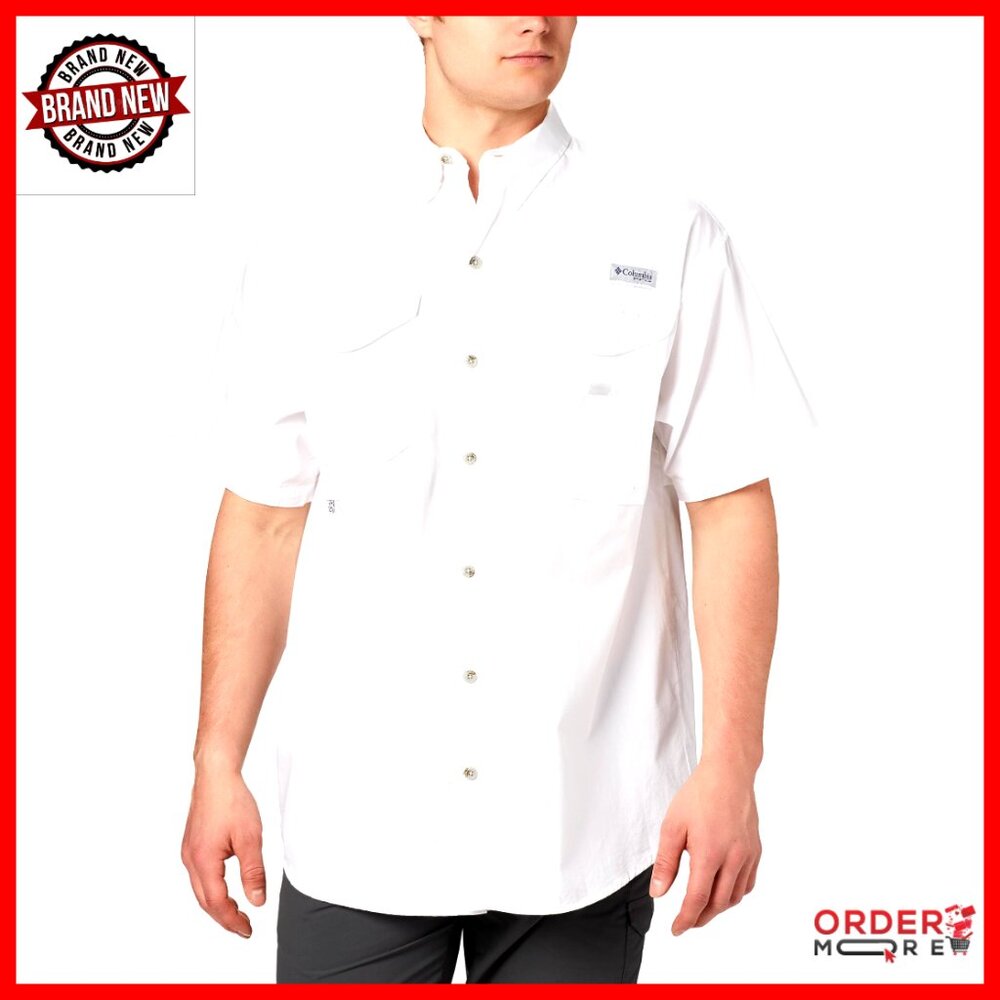 Relaxed Fit Fishing Shirt With Rod Holder, 100% Cotton, Short Sleeve